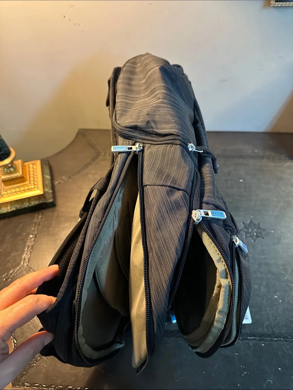 Thule Black Men's Backpack with White Logo